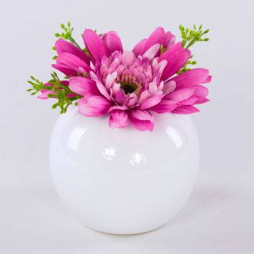 Textilgerbera IMINA i keramikkruka, rosa-lila, 12cm, Ø15cm Textilgerbera IMINA i keramikkruka, rosa-lila, 12cm, Ø15cm