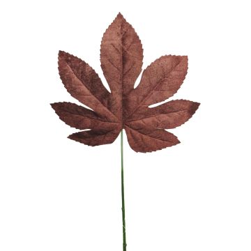 Sammet Aralia-blad AOJUN, brunt, 70cm Sammet Aralia-blad AOJUN, brunt, 70cm