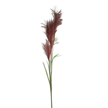 Konstgjord gren pampasgräs LINEN med ax, vinröd, 145cm