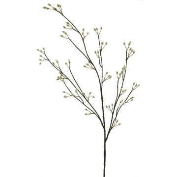 Dekorativ kvist med videkottar NAYONG med blommor, krämfärgad, 120cm