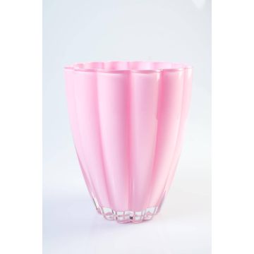 Blomvas i glas BEA, rosa, 17cm, Ø14cm