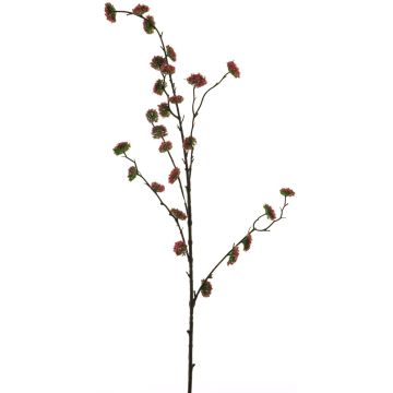 Konstgjord trollhassel DEYONG med blommor, röd-grön, 90cm, Ø3cm