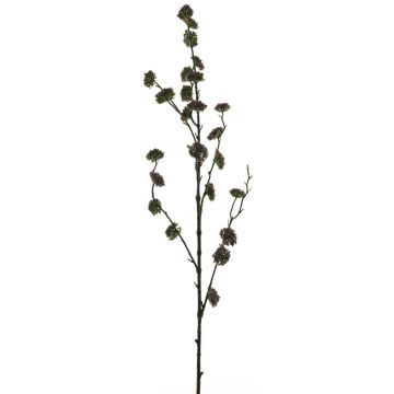 Konstgjord gren av trollhassel DEYONG med blommor, violett-grön, 90cm, Ø3cm