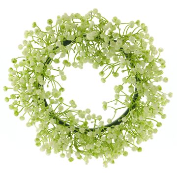 Dekorativ slöjblomskrans NALIAN, krämfärgad, Ø25cm Dekorativ slöjblomskrans NALIAN, krämfärgad, Ø25cm