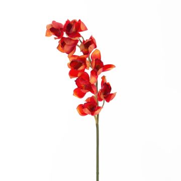 Plastgren med Cymbidium-orkidé OKSANA, röd-orange, 80cm, Ø6,5cm Plastgren med Cymbidium-orkidé OKSANA, röd-orange, 80cm, Ø6,5cm