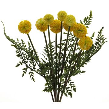 Konstgjord blomsterarrangemang Craspedia MANXIA med kvinnlig ormbunke, stödpinne, gul, 40cm Konstgjord blomsterarrangemang Craspedia MANXIA med kvinnlig ormbunke, stödpinne, gul, 40cm