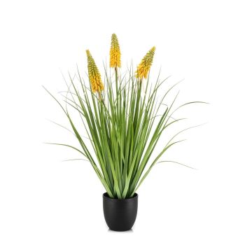 Konstgjord fackellilja FLORENS i dekorativ kruka, grön-gul, 90cm Konstgjord fackellilja FLORENS i dekorativ kruka, grön-gul, 90cm