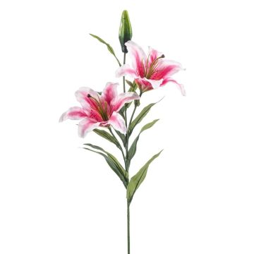 Dekorativ kvist med tigerlilja RAISA, cerise-vit, 85cm, Ø17-18cm Dekorativ kvist med tigerlilja RAISA, cerise-vit, 85cm, Ø17-18cm