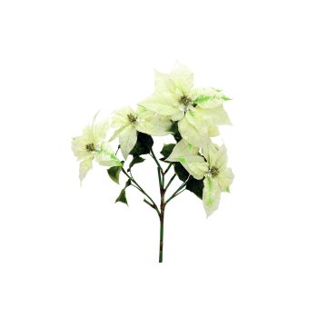Konstblomma julstjärna FLAVIA, krämfärgad, 60cm, Ø20cm