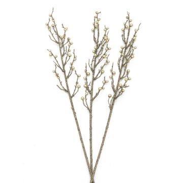 Konstgjord pyracantha-gren FENNA, bär, 3 st, glitter, guld, 85cm Konstgjord pyracantha-gren FENNA, bär, 3 st, glitter, guld, 85cm