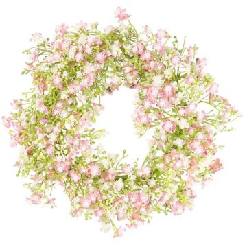 Dekorativ krans av slöjblomma GERSAN, rosa-vit, Ø30cm Dekorativ krans av slöjblomma GERSAN, rosa-vit, Ø30cm