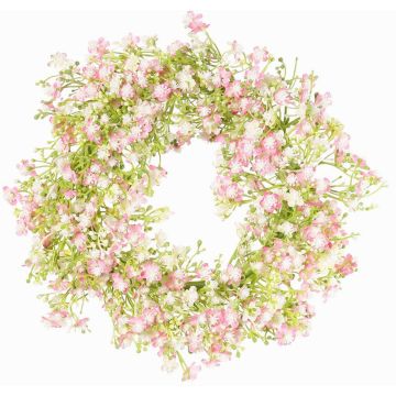 Dekorativ krans av slöjblomma GERSAN, rosa-vit, Ø30cm Dekorativ krans av slöjblomma GERSAN, rosa-vit, Ø30cm