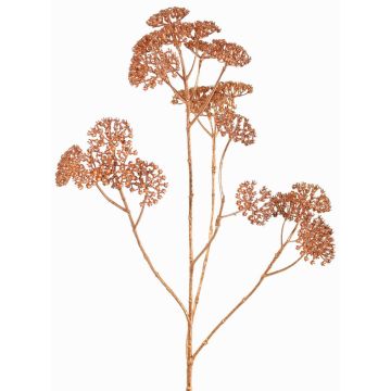 Dekorativ kvist av rödblomstrande rölleka ORTEGA, koppar, 75cm, Ø7-13cm