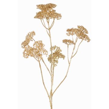 Dekorativ kvist med rölleka ORTEGA, guld, 75cm, Ø7-13cm