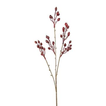 Dekorativ kvist med vildros FRIMTE med nypon, vinrödt, 55cm Dekorativ kvist med vildros FRIMTE med nypon, vinrödt, 55cm