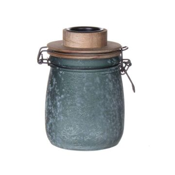 Trådburk ANNEDORE med te-ljushållare, frostad yta, petrolgrön, 15,5cm, Ø10,5cm Trådburk ANNEDORE med te-ljushållare, frostad yta, petrolgrön, 15,5cm, Ø10,5cm