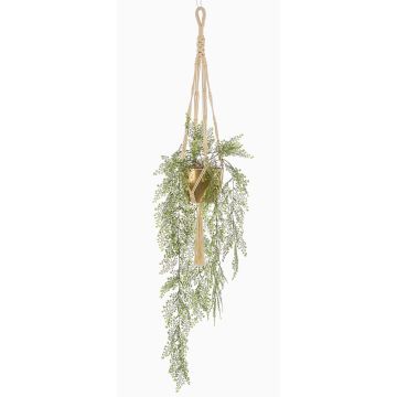 Konstgjord ormbunke, hängande blomkruka ATHELSTAN, keramikkruka i guld, grön, 105cm Konstgjord ormbunke, hängande blomkruka ATHELSTAN, keramikkruka i guld, grön, 105cm