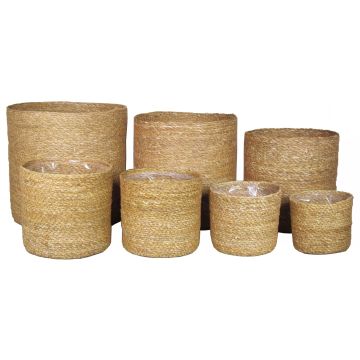 Blomkorg AMPARO, sjögräs, 7 st, beige, 12-30cm, Ø13-32cm Blomkorg AMPARO, sjögräs, 7 st, beige, 12-30cm, Ø13-32cm