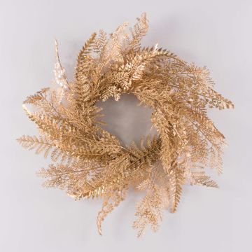 Dekorativ ormbunkskrans ALASEJA, guld, Ø45cm