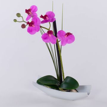 Konstgjord Phalaenopsis-orkidé YANNIE, vass, keramikskål, cerise, 30cm Konstgjord Phalaenopsis-orkidé YANNIE, vass, keramikskål, cerise, 30cm