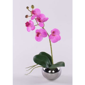 Dekorativ Phalaenopsis-orkidé ZARMINAH i keramikkruka, rötter, cerise, 30cm Dekorativ Phalaenopsis-orkidé ZARMINAH i keramikkruka, rötter, cerise, 30cm