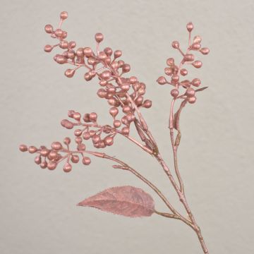 Konstgjord snöbärsgren ROGAN med frukter, metallic-roséguld, 40cm Konstgjord snöbärsgren ROGAN med frukter, metallic-roséguld, 40cm