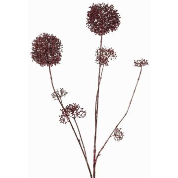 Konstgjord skimmia-gren LOBUS, mörkröd, 90cm, Ø4-8,5cm