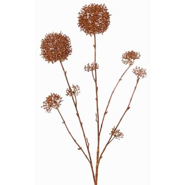 Konstgjord skimmia-gren LOBUS, koppar, 90cm, Ø4-8,5cm