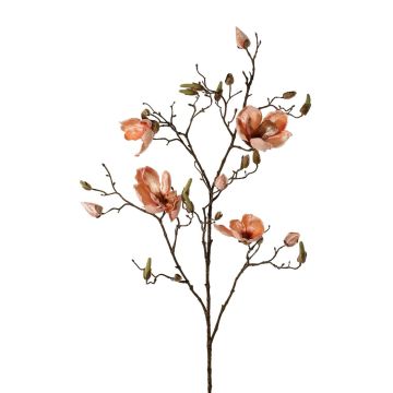 Konstgjord magnoliagren med sammet JACKA, laxrosa, 105cm