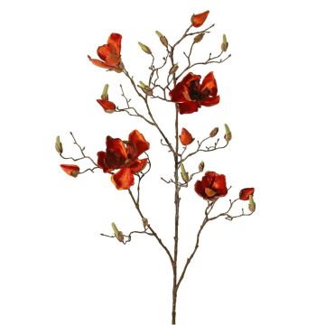 Konstgjord sammetmagnoliagren JACKA, mörkorange, 105cm