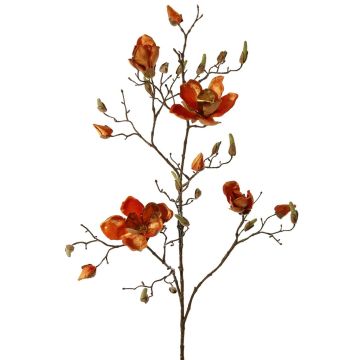 Sammet, konstgjord magnoliagren JACKA, orange, 105cm