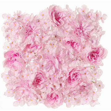 Pion, dahlia, hortensia, dekorationsmatta EVOLET, rosa, 40x40cm