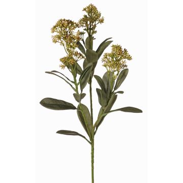 Konstgjord skimmia-gren LAUSANA med blommor, grön, 65cm, Ø7cm
