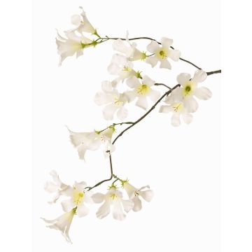 Konstgjord blomkvist av jasmintrumpet AURINA, vit, 90cm Konstgjord blomkvist av jasmintrumpet AURINA, vit, 90cm