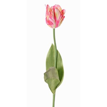 Konstgjord papegojatulpan UAKARI, rosa-krämfärgad-grön, 65cm, Ø6cm