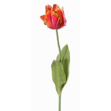 Konstblomma papegojatulpan UAKARI, röd-cerise-orange-grön, 65cm, Ø6cm