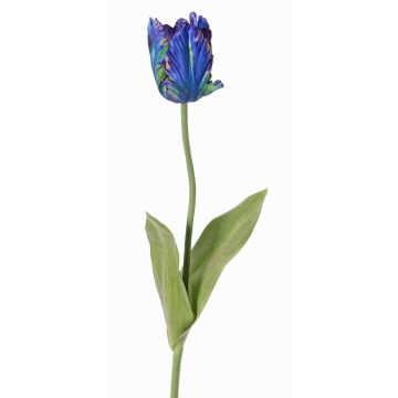 Konstblomma papegojatulpan UAKARI, blå-grön-lila, 65cm, Ø6cm