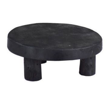 Träplanteringspodest KAILANI med ben, svart, 6cm, Ø15cm
