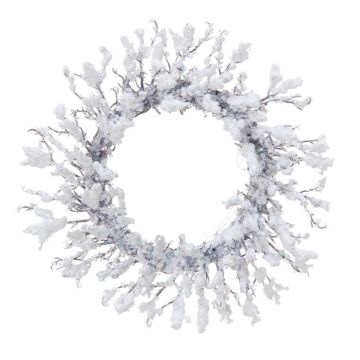 Konstgjord krans av vide EZIO, snötäckt, vit, Ø30cm Konstgjord krans av vide EZIO, snötäckt, vit, Ø30cm