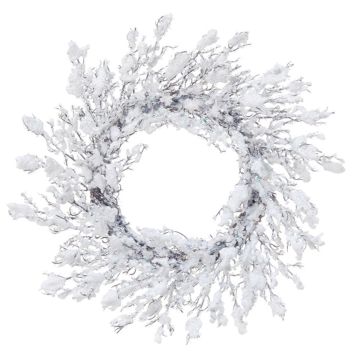 Konstgjord krans av vide EZIO, snötäckt, vit, Ø45cm Konstgjord krans av vide EZIO, snötäckt, vit, Ø45cm