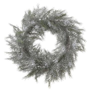 Dekorativ krans av tall PASCUALA, snötäckt, vit-grön, Ø80cm Dekorativ krans av tall PASCUALA, snötäckt, vit-grön, Ø80cm