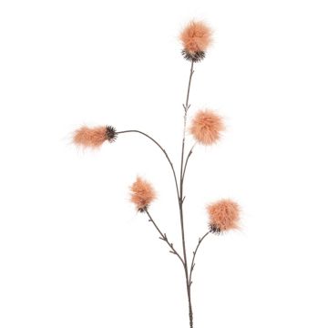 Konstgjord gren av fjäderbuske ELAINA med blommor, persika, 85cm Konstgjord gren av fjäderbuske ELAINA med blommor, persika, 85cm