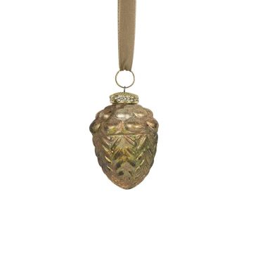 Juldekoration i form av ekollon NUMI i glas, antikgrön, 8cm Juldekoration i form av ekollon NUMI i glas, antikgrön, 8cm