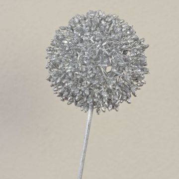 Konstgjord allium HELLA, glitter, silver, 75cm, Ø11cm