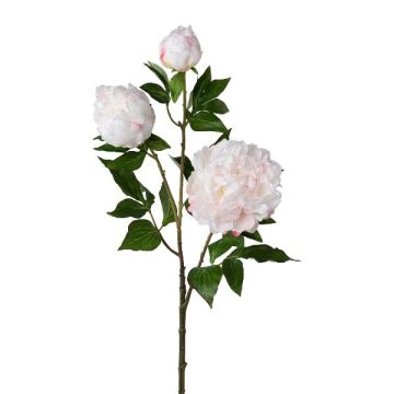 Konstgjord blomstergren med pion CRUNT, vit, 85cm Konstgjord blomstergren med pion CRUNT, vit, 85cm