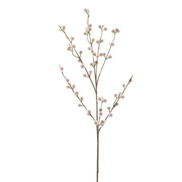 Dekorativ kvist med videkottar NOKLEV med blommor, rosa, 85cm