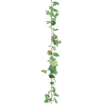 Dekorativ girland med pumpor ADIRANA och frukter, grön-gul, 180cm