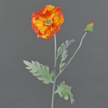Textilblomma vallmo LISSIE, orange, 70cm, Ø12cm