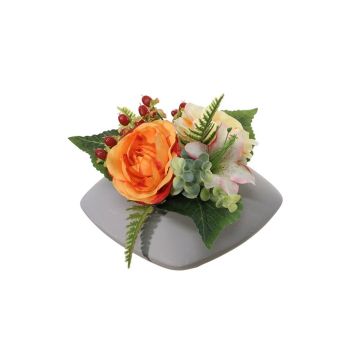 Konstgjord blomsterarrangemang med ranunkel, lilja, johannesört DINEKE, dekorativ kruka, orange-gul-rosa, 16cm, Ø21cm Konstgjord blomsterarrangemang med ranunkel, lilja, johannesört DINEKE, dekorativ kruka, orange-gul-rosa, 16cm, Ø21cm