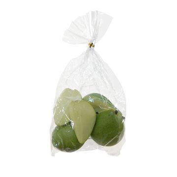 Konstgjorda fruktbitar - päron AMIANA, 8 st, krämgrön, 8,5cm, Ø6,5cm